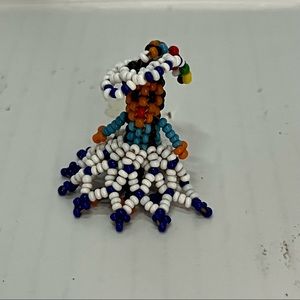 Vintage 1960 Seed Bead Native American Handmade Keychain Pendant Handmade